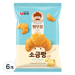 농심 빵부장 소금빵, 55g, 6개