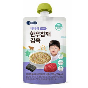 베베쿡 한우 참깨 김죽 실온이유식 후기, 1개, 100g