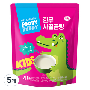 푸디버디 유아용 한우 사골곰탕, 180g, 5개