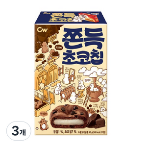 청우식품 쫀득 초코칩, 90g, 3개