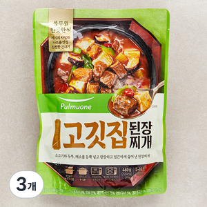 풀무원 반듯한식 고깃집 된장찌개 냉장, 460g, 3개