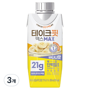 테이크핏 맥스 바나나맛 드링크믹스 RTD, 250ml, 3개