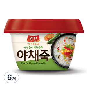 양반 야채죽, 287.5g, 6개