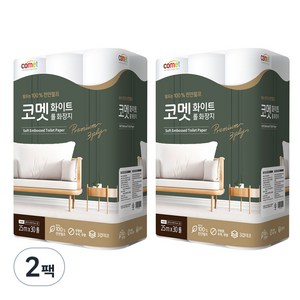 코멧 화이트 천연펄프 3겹 25m, 30개입, 2개