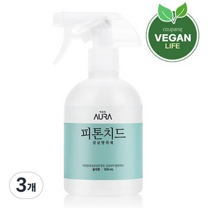 아우라 피톤치드 살균탈취제 숲속향 본품, 500ml, 3개