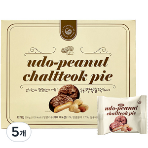 청우식품 우도땅콩 찰떡파이, 258g, 5개