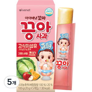 아이배냇 꼬마 끙아젤리 사과, 5개, 100g