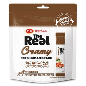 하림펫푸드 더리얼 크리미 강아지 짜먹는 간식 25p, 연어 + 닭고기 혼합맛, 10g, 1개