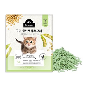 구딘 응고형 클린캣 고양이 두부모래, 5L, 1개, 자스민향