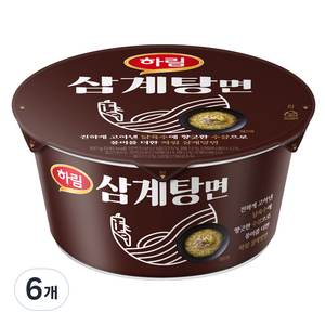 하림 삼계탕면 컵 107g, 6개