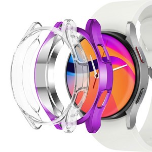 누아트 갤럭시 워치 풀커버 케이스 2개입, 퍼플+투명, 2개