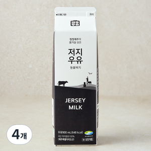 제주우유 동물복지 저지우유, 4개, 900ml