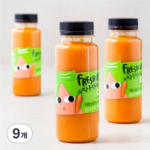 풀무원 프레시업 당근망고지 주스, 190ml, 9개