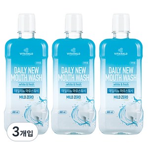 비타할로 데일리뉴 마우스워시 마일드 제로, 800ml, 3개