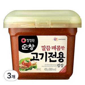 청정원순창 깔끔 매콤한 고기전용 쌈장, 450g, 3개