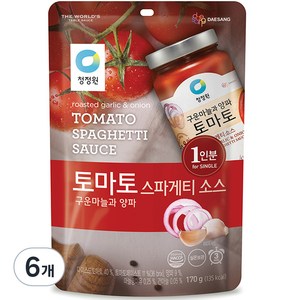 청정원 토마토 스파게티 소스 구운마늘과 양파, 170g, 6개