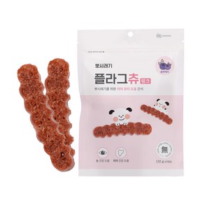 뽀시래기 플라그츄 강아지 치석제거껌, 핑크 눈건강, 120g, 1개