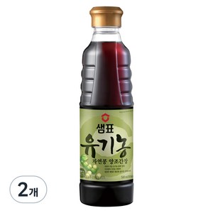 샘표 유기농 자연콩 양조간장, 500ml, 2개