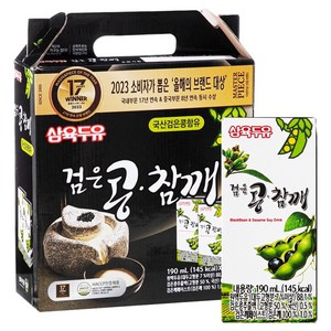 삼육두유 검은콩 참깨 두유, 190ml, 16개