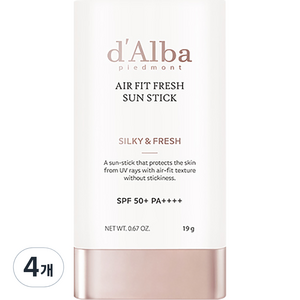 [비건뷰티] 달바 에어 핏 프레쉬 선스틱 SPF50+ PA++++, 19g, 4개