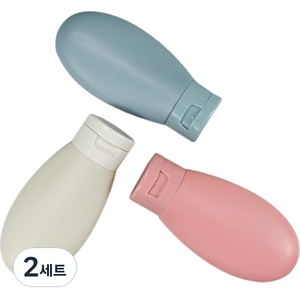 여행 휴대용 튜브형 실리콘 공병 3종 세트 60ml, 혼합색상, 2세트