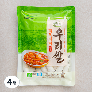 풀무원 우리쌀 한입 떡볶이떡, 400g, 4개