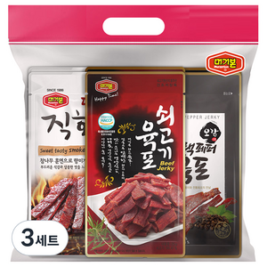 머거본 육포 6봉 쇠고기 25g 2p + 달콤한 직화 20g 2p + 오감 블랙페퍼 25g 2p, 140g, 3세트