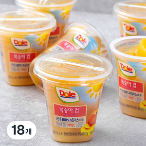 Dole 후룻컵 복숭아컵, 198g, 18개