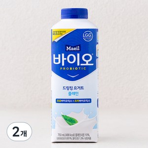 매일바이오 드링킹 플레인 요구르트, 750ml, 2개