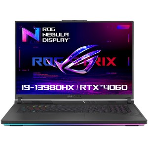 에이수스 ROG 스트릭스 18 코어i9 인텔 13세대 지포스 RTX 4060, Eclipse Gray, 512GB, 16GB, Free DOS, G814JV-N6024