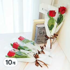 블뤼엔 생화 장미한송이 꽃다발 5p, 레드, 10개