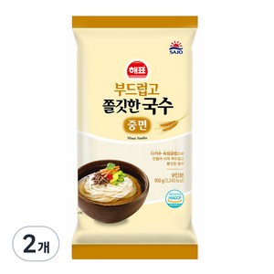 해표 부드럽고 쫄깃한 국수 중면, 2개, 900g