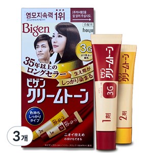 비겐 크림톤 염색제 40g, 3G밝은밤색, 3개