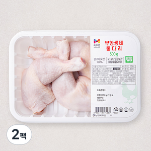 목우촌 무항생제 인증 닭통다리 (냉장), 500g, 2팩