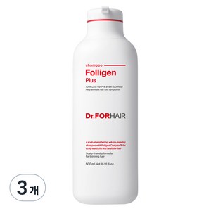 닥터포헤어 탈모증상완화 볼륨강화 폴리젠 플러스 샴푸, 500ml, 3개