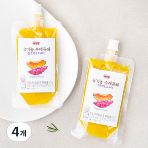 배냇밀 유기가공식품 인증 수제퓨레, 100g, 4개, 혼합맛(단호박/고구마)