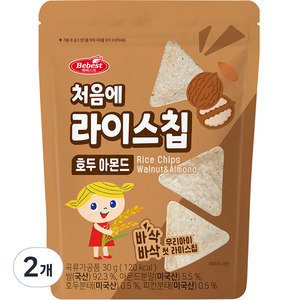 베베스트 처음에 라이스칩, 호두 아몬드, 2개, 30g