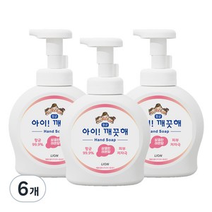 아이깨끗해 핸드워시 용기형 상큼한레몬향, 490ml, 6개