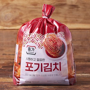 대상 종가 포기김치 비닐, 1.9kg, 1개