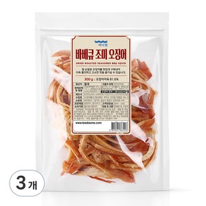 바다원 바베큐 오징어 오리지널, 300g, 3개