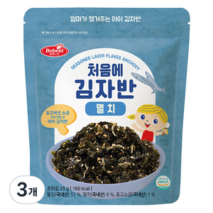 베베스트 유아용 처음에 김자반, 멸치, 25g, 3개