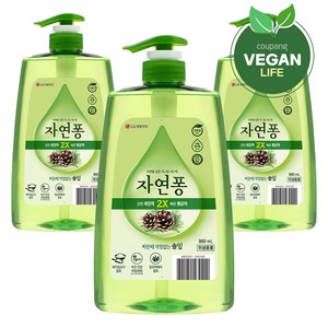 자연퐁 찌든때 걱정없는 주방세제 솔잎, 980ml, 3개