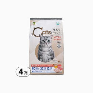 캐츠랑 전연령 고양이 비타플러스 건식사료, 닭+참치, 2kg, 4개