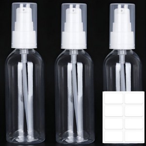 비타벨로 여행용 화장품 소분 펌핑 공병 60ml + 라벨스티커, 3개