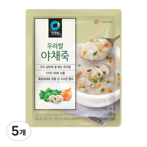 청정원 우리쌀 야채죽, 5개, 60g