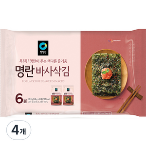 청정원 명란맛 바사삭김, 22.8g, 4개