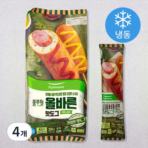 풀무원 올바른 핫도그 4개입 (냉동), 300g, 4개