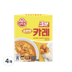 오뚜기 3분카레 순한맛, 200g, 4개