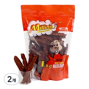 파미데이즈 강아지 밀리언 비프저키 대용량 간식, 비프, 1kg, 2개