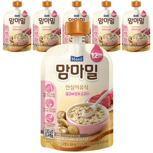 매일유업 맘마밀 안심이유식, 혼합맛(표고버섯/소고기), 100g, 6개